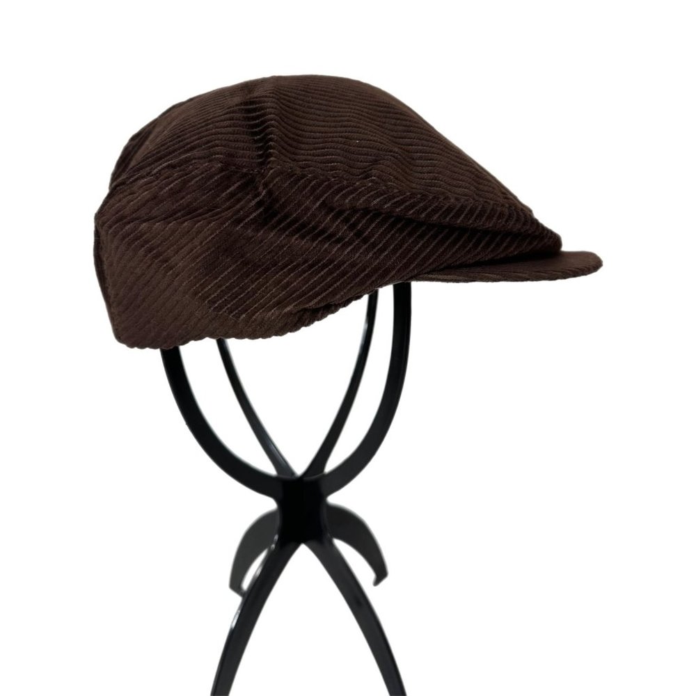 United Hatters Cap Millinery Cabbie Newsboy Brown Corduroy Hat Vintage